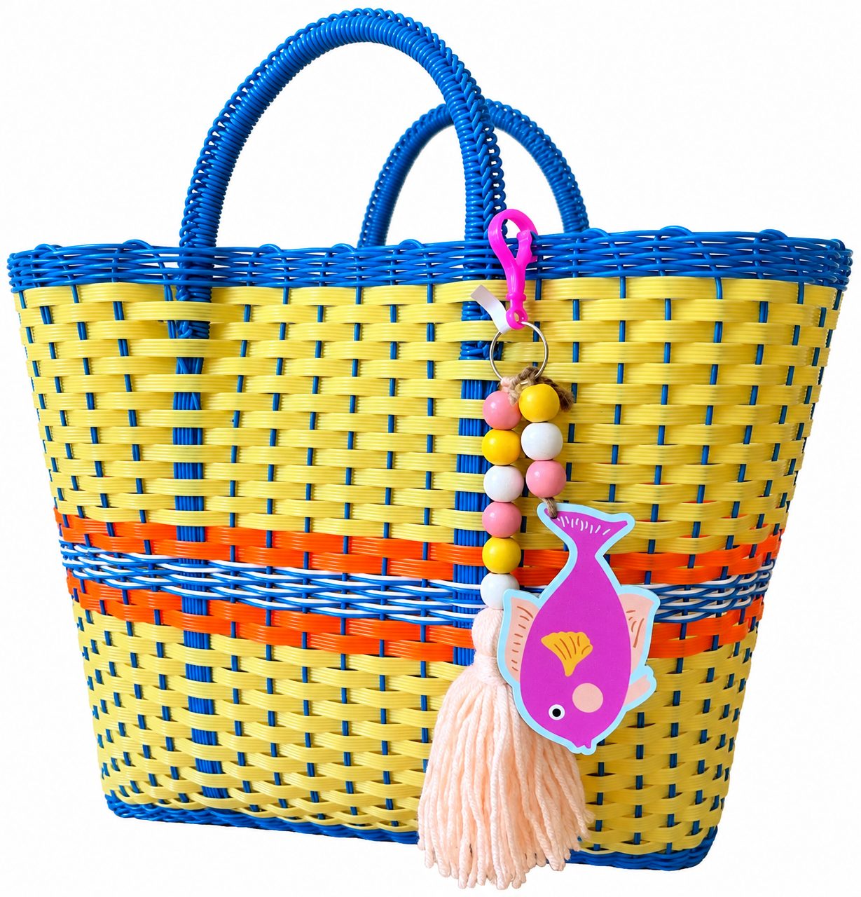 Purple fish purse charm